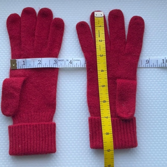NWOT Lauren Ralph Lauren / Wool Mix / Gloves / Bright Red - Picture 7 of 9
